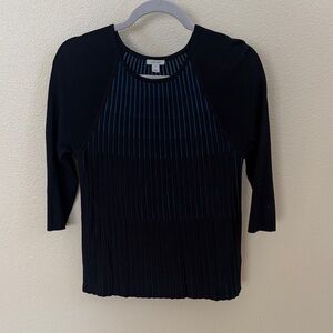 Jigsaw Navy Striped thin sweater